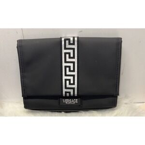 VERSACE Men's Bag Pouch Cologne Fragrance Black Silver‎ Institutional Travel